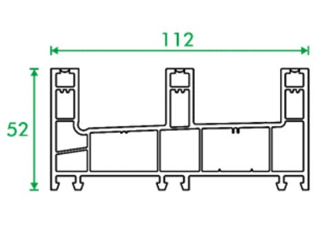 Section drawing of profile TF 103, Peafowl system, with overall dimensions in millimetres