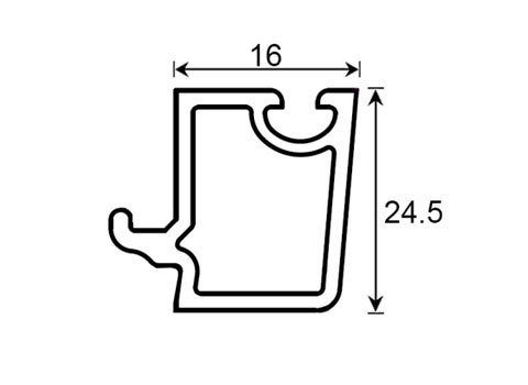 Section drawing of profile TF 112, Peafowl system, with overall dimensions in millimetres