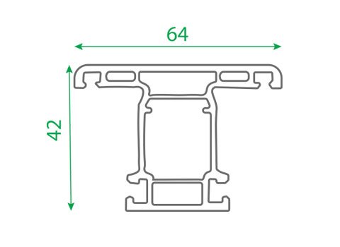 Section drawing of profile TF 113, Peafowl system, with overall dimensions in millimetres