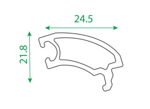 Section drawing of profile TF 115, Peafowl system, with overall dimensions in millimetres