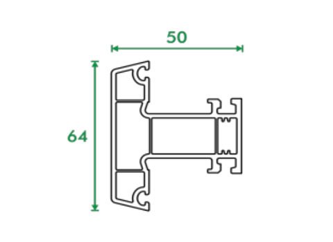 Section drawing of TF 401, a Casement 50 profile