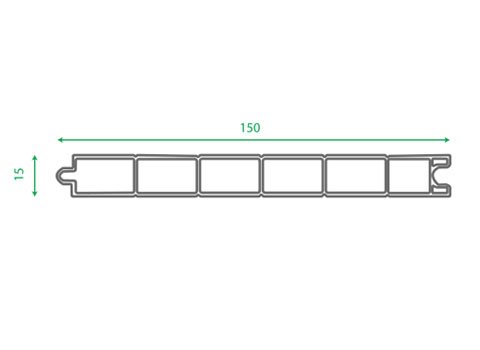 Section drawing of profile TF 501, Casement 50 system, with overall dimensions in millimetres